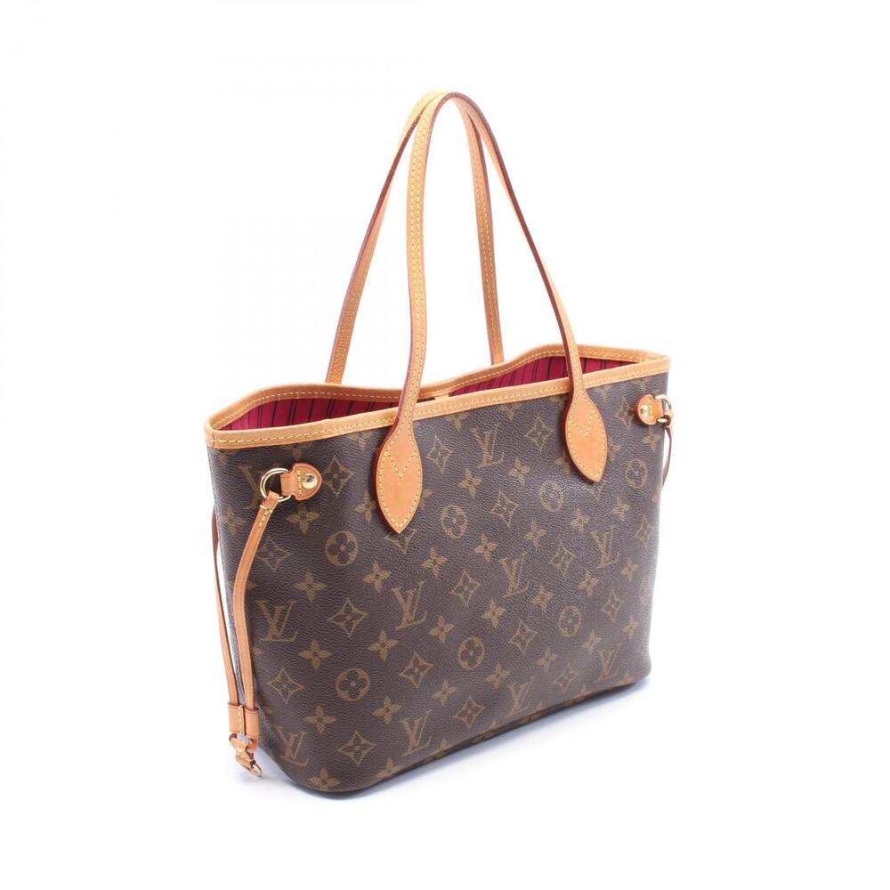 Louis Vuitton Canvas Brown Bag Monogram Neverfull Tote Leather